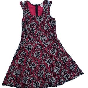 New COUTURE Girls Formal Lace Dress Size XL 14/16 Pink Black Lace